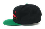 Script Snapback Hat Green/Red