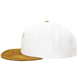 Script Denim Snapback Hat White Denim