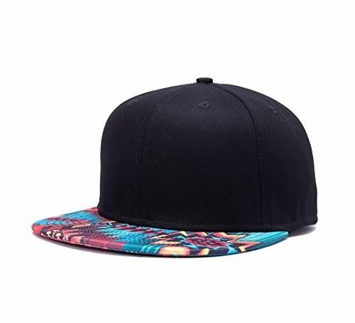 Fashion Wavy Grain Print Cotton Adjustable Snapback Hats Unisex Hiphop Flat Bill Baseball Cap