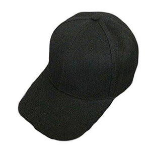 Fashion Unisex Solid Color Blank Snapback Baseball Cap Hip Hop Hats Black