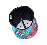 Fashion Wavy Grain Print Cotton Adjustable Snapback Hats Unisex Hiphop Flat Bill Baseball Cap