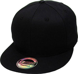 Knw1467 Blk Snapback Solid Blank Cap Baseball Hat Flat Brim
