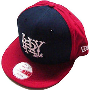Puzzle Red/Navy Flat Brim Snapback Hat Osfa