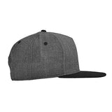 Dalix Premium 5 Panel Wool Blend Hat Flat Bill Cap Snapback Dark Grayblack