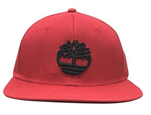 Embroidered Flat Brim Snapback Redblack