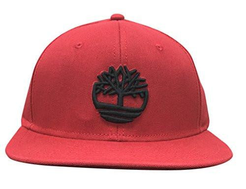 Embroidered Flat Brim Snapback Redblack