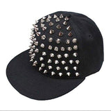 Unisex Baseball Cap Rivet Hat Silver Spikes Studs Snapback Caps Hip Hop Hat