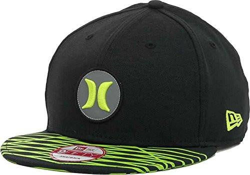 Hurley Open Fuse Nike Drifit New Era 9Fifty Snapback Cap Hat One Size, Black/Lime