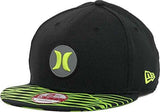 Hurley Open Fuse Nike Drifit New Era 9Fifty Snapback Cap Hat One Size, Black/Lime