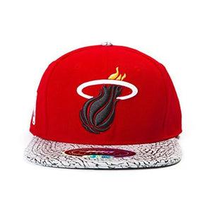 Nba Miami Heat Cet Bill Premium Leather Strapback Snapback Hat