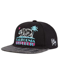Riot Society Cali Vice Boys Snapback Hat, Black Combo