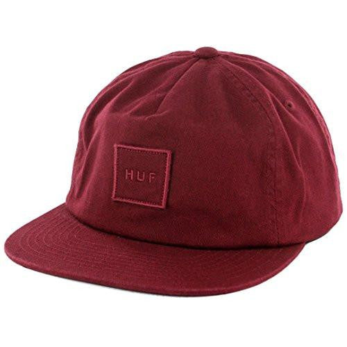 Garment Wash Box Logo Snapback, Burgundy, One Size