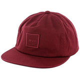 Garment Wash Box Logo Snapback, Burgundy, One Size