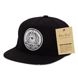 King Star Solid Flat Bill Hip Hop Snapback Baseball Cap Eyeblack