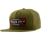 Fuck It Snapback Cap Olive