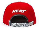 Nba Miami Heat Cet Bill Premium Leather Strapback Snapback Hat