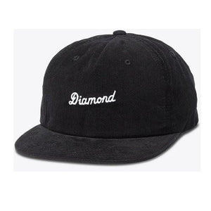 City Script Snapback Hat Black Rduroy 5Panel Cap
