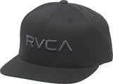 Rvca Twill Snapback Hat, Black/Charcoal, One Size