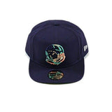 Camo Astro Head Snapback Hat One Size Medieval Blue