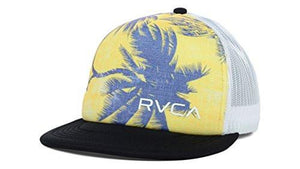 Rvca Palms Adjustable Snapback Trucker Hat Cap Yellow/Black