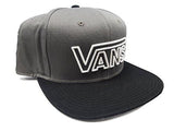 Vans Snapback Hat Cap Gray With Black Bill Drop Vee Outline