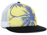 Rvca Palms Yellow/White Flat Brim Trucker Snapback Hat Cap Brand New Osfa