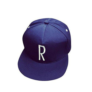Embroidery Letter Hip Hop Snapback Cotton Baseball Cap Blue