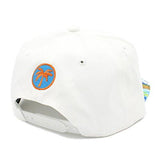 Embroidered Palm Tree Tropical Hawaiian Print Snapback Cap 100% Whiteblue