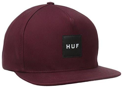 Box Logo Snapback Hat, Wine, One Size