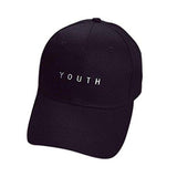 Fashion Unisex Embroidery Cotton Baseball Cap Boys Girls Snapback Hip Hop Flat Hat Black