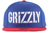 X Grizzly Spelled Out Snapback Hat In Royal/Red