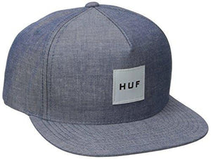 Chambray Box Logo Snapback, Navy, One Size