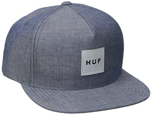 Chambray Box Logo Snapback, Navy, One Size