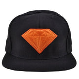 Emblem Jewel Gem Snapback Hat Osfa Black