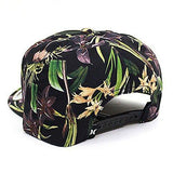 Beach Cruiser Snapback Hat Cap Beanie Surf Skate Black Floral Adjustable