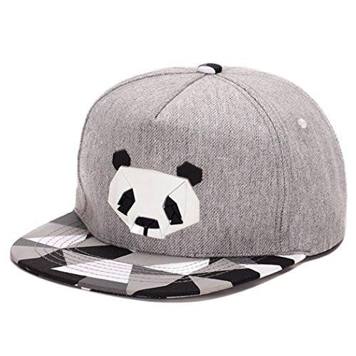King Star Solid Flat Bill Hip Hop Snapback Baseball Cap Pandagray