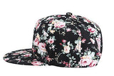 Yonala Fashion Floral Snapback Hip Hop Hat Flat Peaked Baseball Cap For Four Seasonsblackone Size