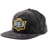 Standing Strong Snapback Hat Grey Rebel Eight 8 Corduroy Cap