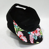 Premium Floral Hawaiian Twill Adjustable Snapback Baseball Caps Hawaiianblackblack Flat