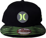 Hurley Open Fuse Nike Drifit New Era 9Fifty Snapback Cap Hat One Size, Black/Lime