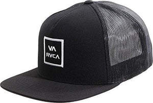 Rvca All The Way Trucker Snapback Hat Black White Sticker