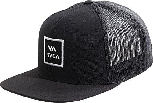 Rvca All The Way Trucker Snapback Hat Black White Sticker