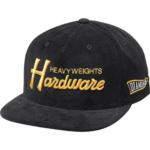 Diamond Hardware Script Snapback Hat Black