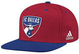 Mls Fc Dallas Team Logo Two Tone Flat Brim Snapback Hat, One Size, Red