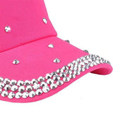 Boy Girls Fashion Rhinestone Star Shaped Snapback Baseball Cap Hat Hot Pink