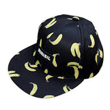 Boy Girls Kids Fruit Pattern Snapback Hip Hop Baseball Cap Black