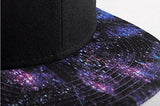 Purple Galaxy Snapback Unisex Hat Hip Hop Plaid Flat Bill Brim Adjustable Baseball Cap