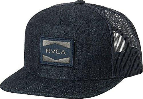 Rvca Cedars Trucker Snapback Hat Dark Blue Denim