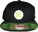Hurley Open Fuse Nike Drifit New Era 9Fifty Snapback Cap Hat One Size, Black/Lime