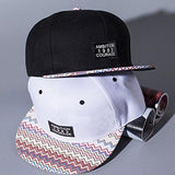Unisex Casual Adjustable Snapback Baseball Cap Fashion Flat Bill Bboy Hip Hop Hat White